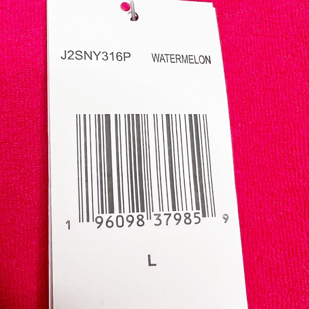 Juicy by Juicy Couture NWT Watermelon Pink Terrycloth Short Sleeve Tee Size L - Picture 7 of 8